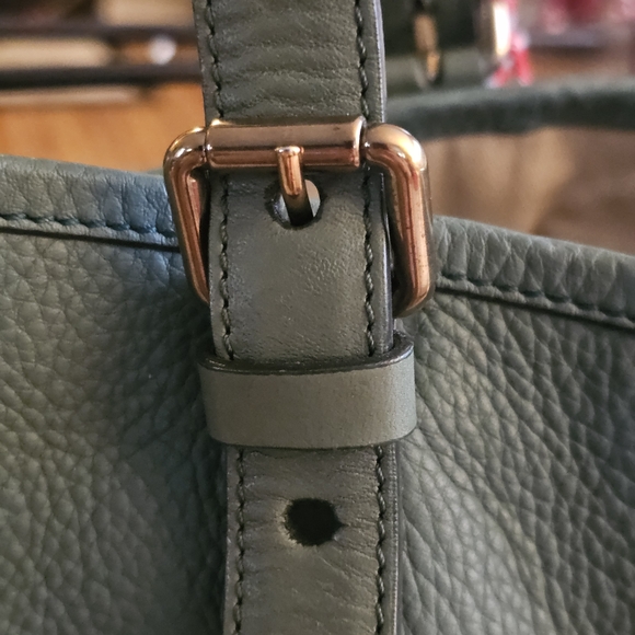 Chloe Dark Green Leather Tote - Picture 5 of 16